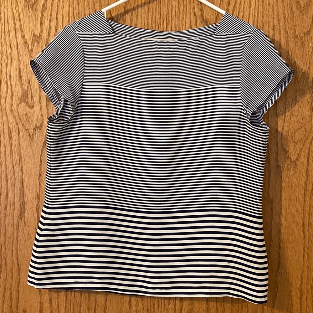 Short Sleeve Striped Blouse